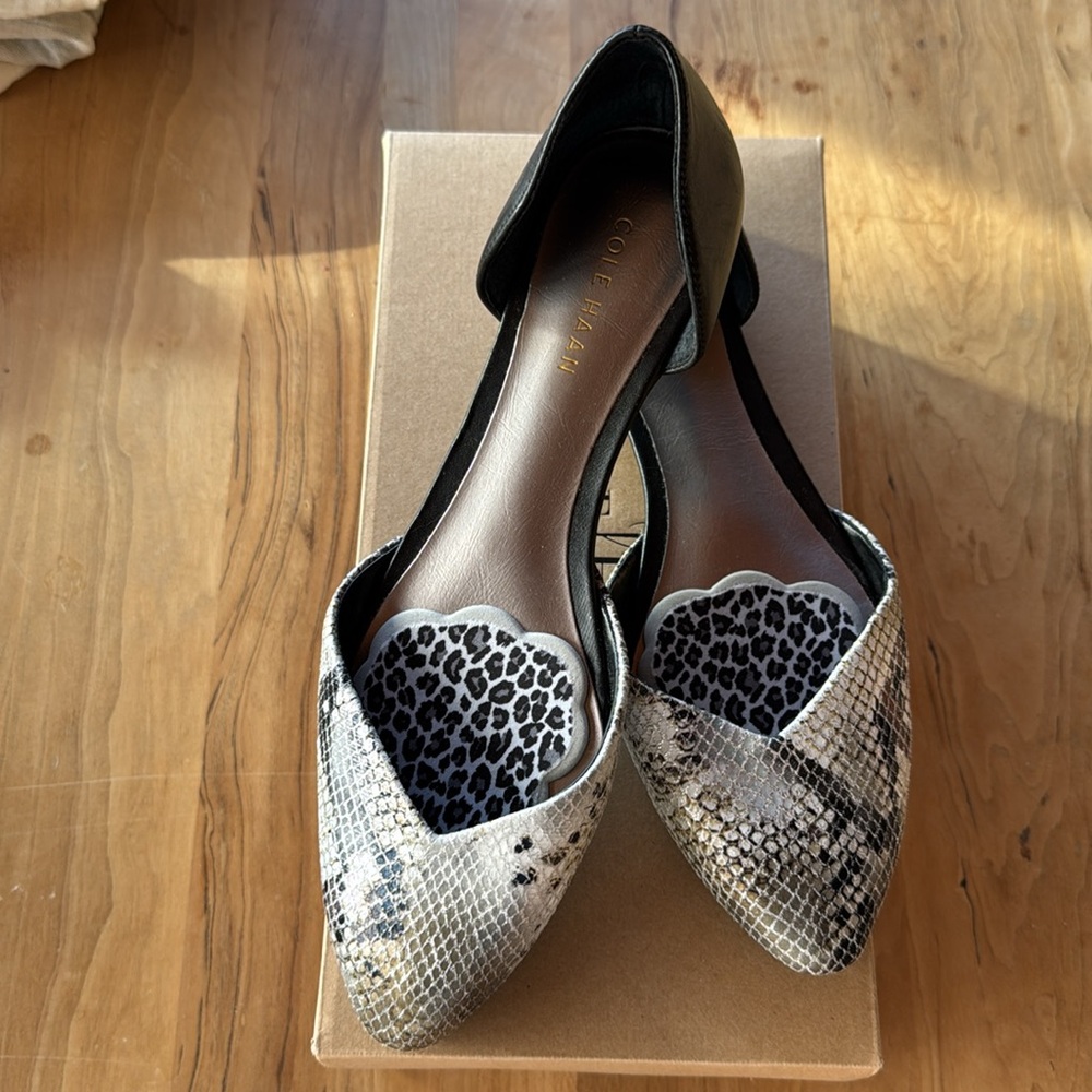 Cole Haan slip-on flats, never worn outside just inside the home, EUC, size 9B